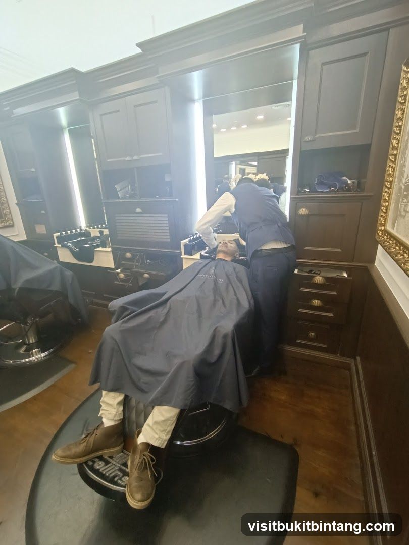 Barber giving a haircut