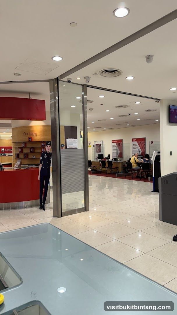 Bank Interior with Service Counters