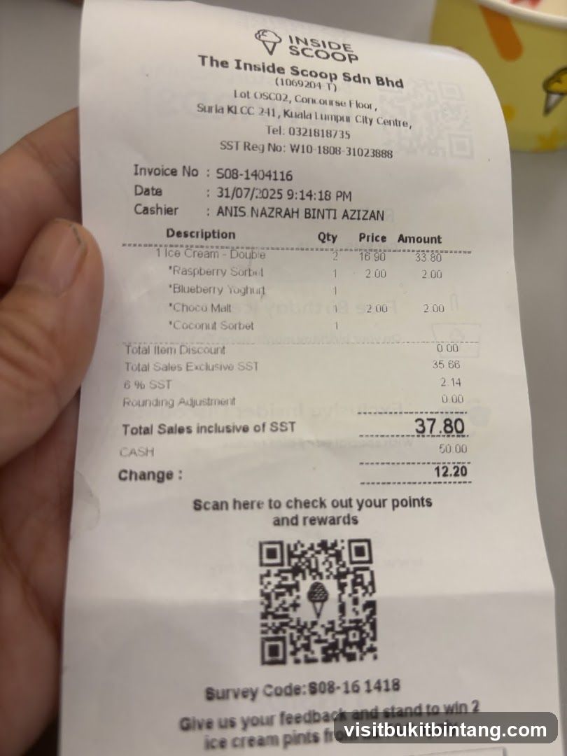 Inside Scoop Suria KLCC