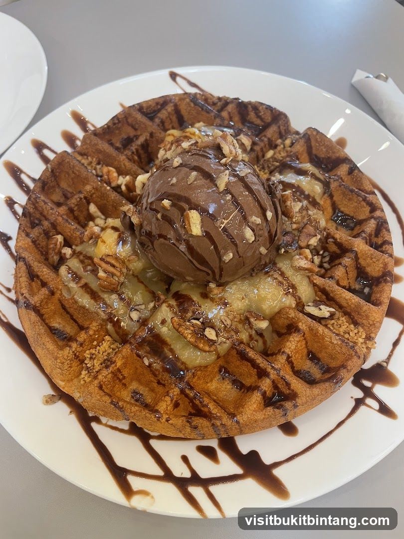 Chocolate Waffle with Ice Cream