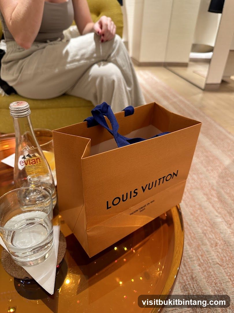 Louis Vuitton Shopping Bag and Drinks
