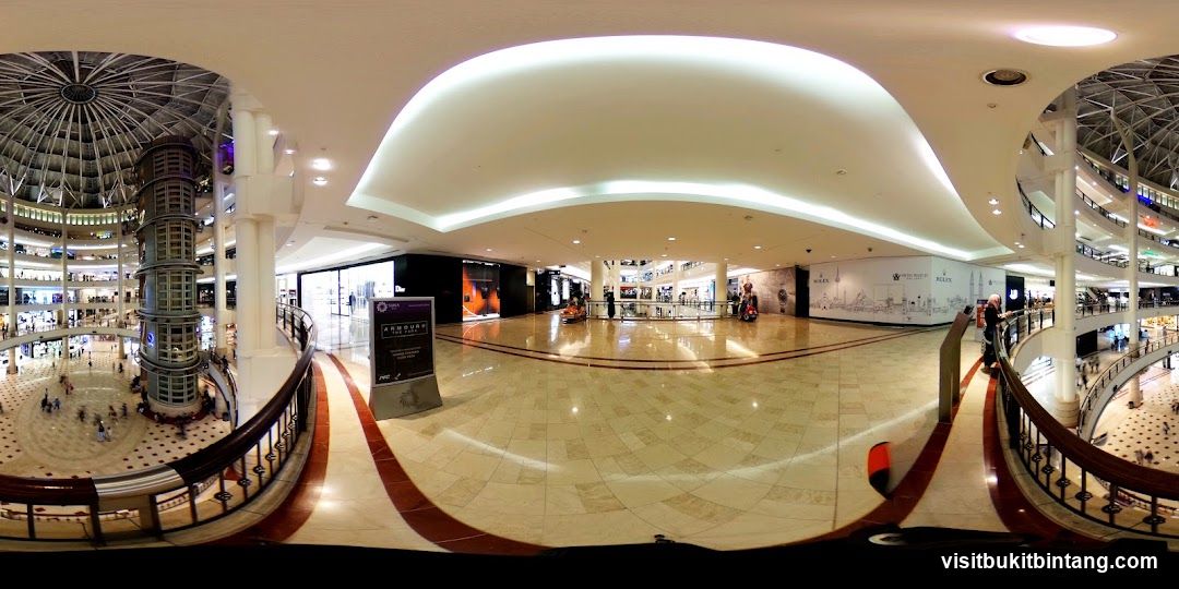 Interior of a large, multi-level shopping mall