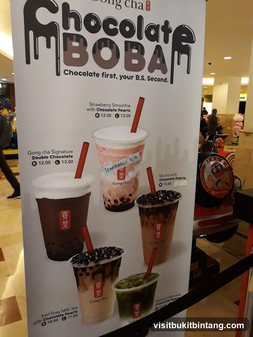 Gong cha Chocolate Boba Menu