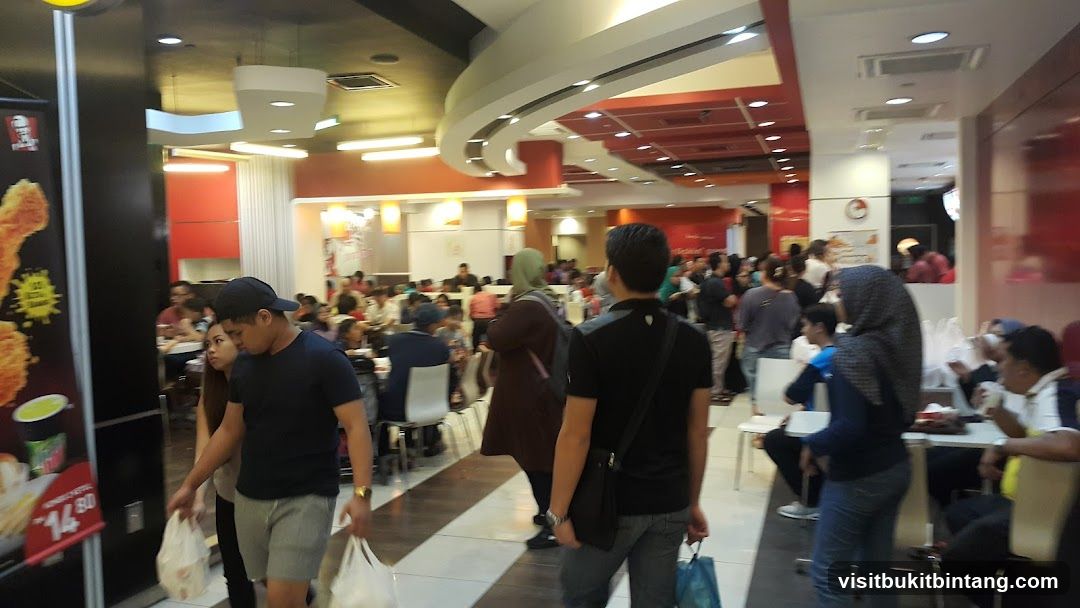 Busy fast food restaurant interior