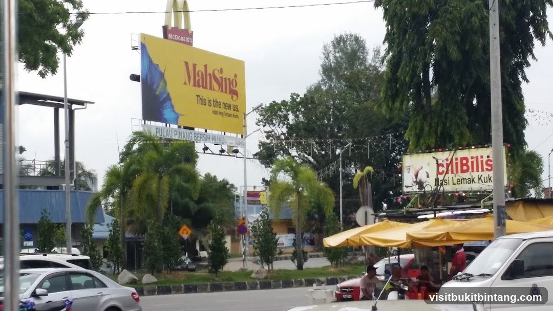 Street Scene with Billboards and Food Stalls