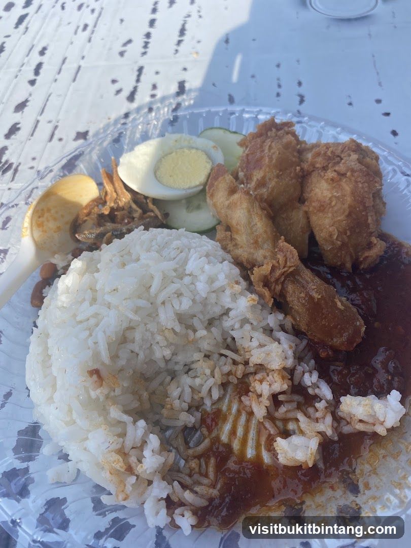 Nasi Lemak with Fried Chicken