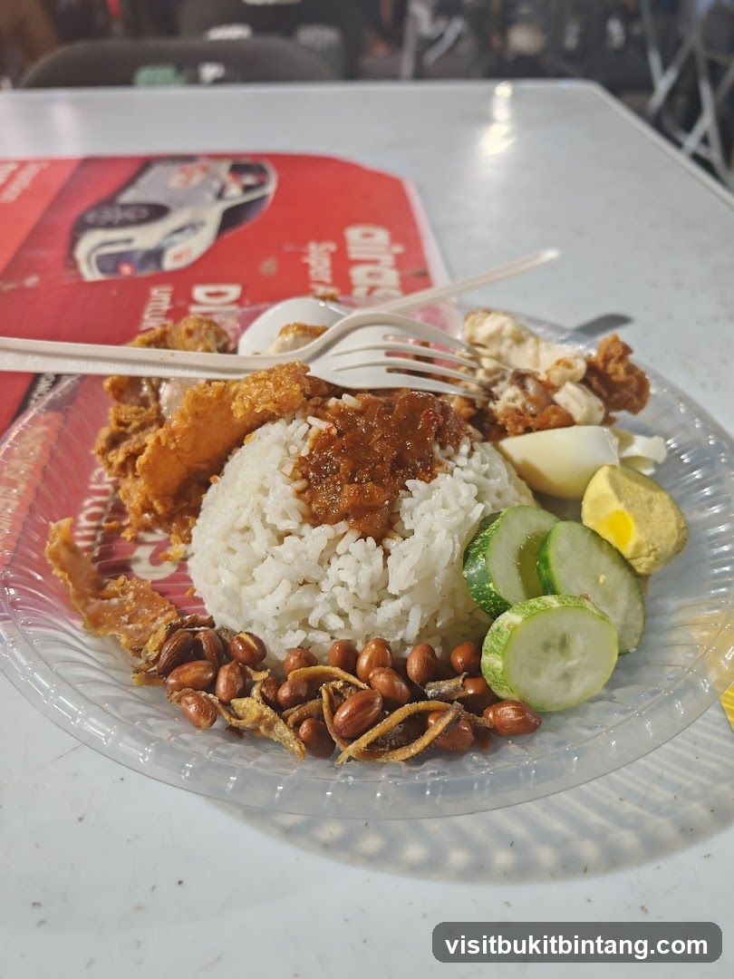 Nasi Lemak with Fried Chicken