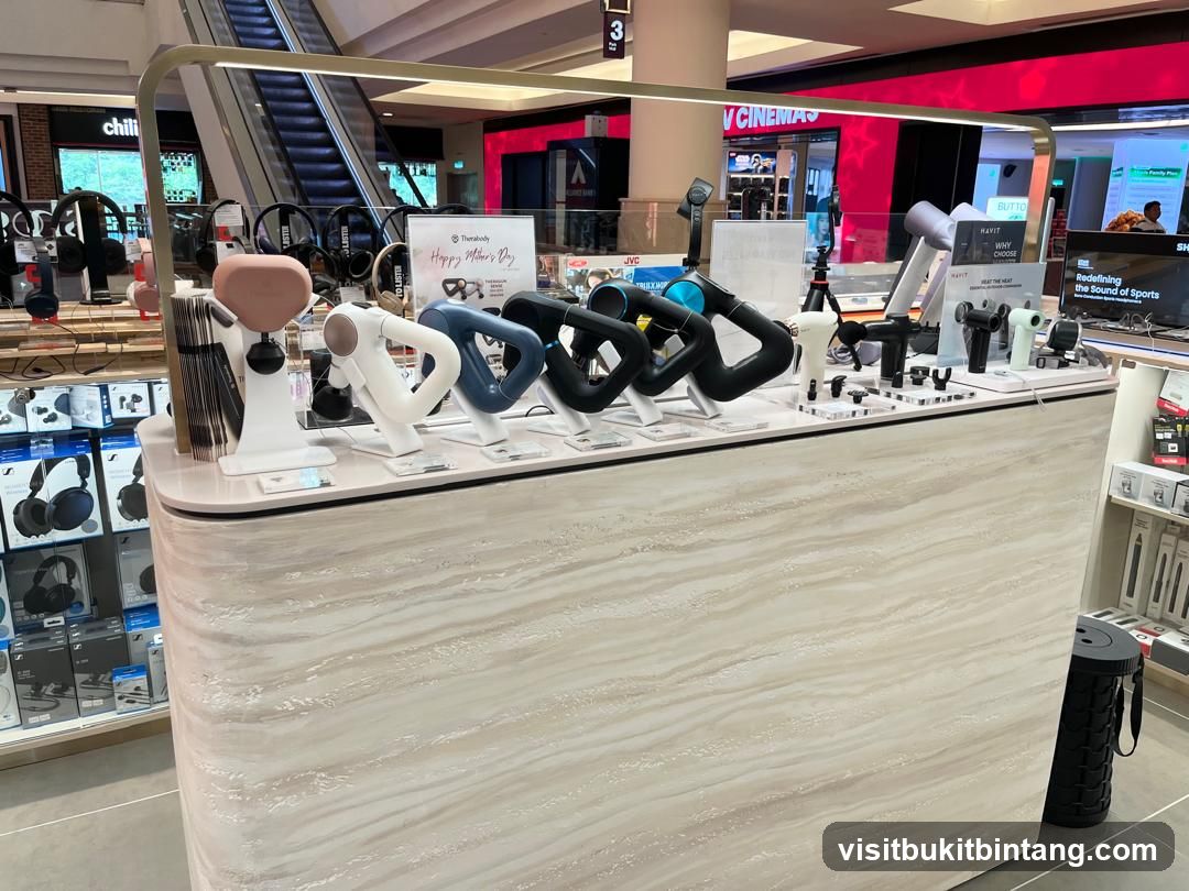 Massage Guns and Headphones Display