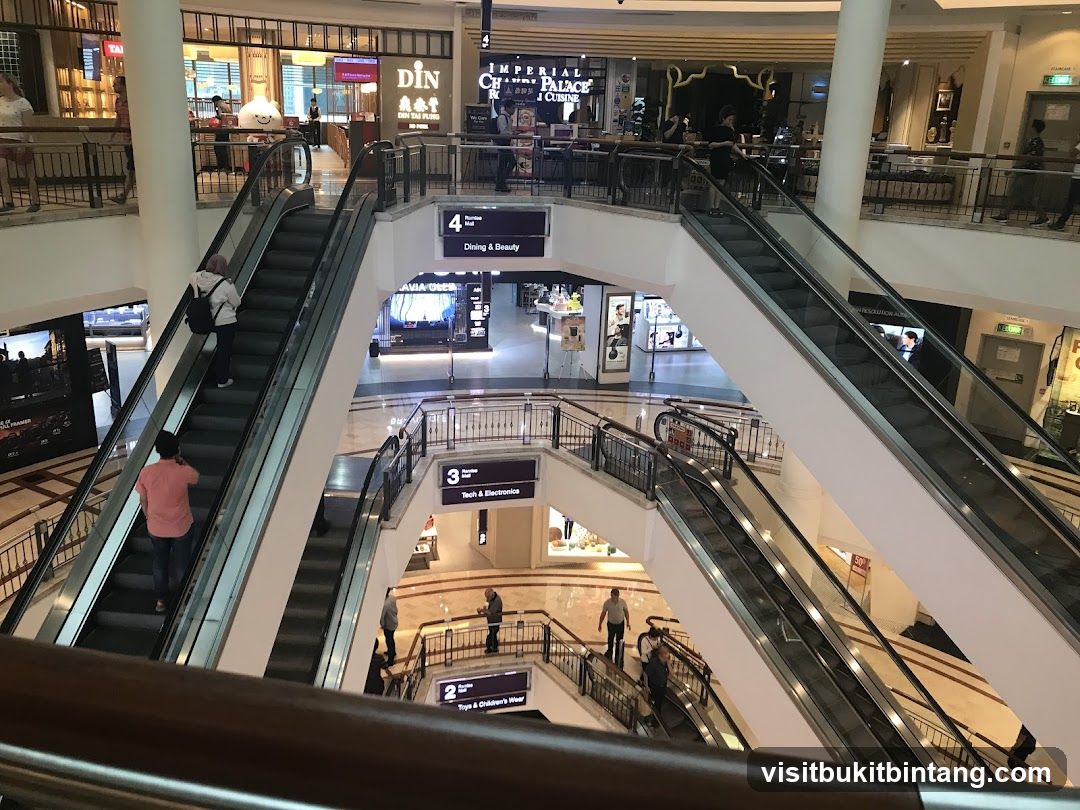 Shopping Mall Interior with Escalators