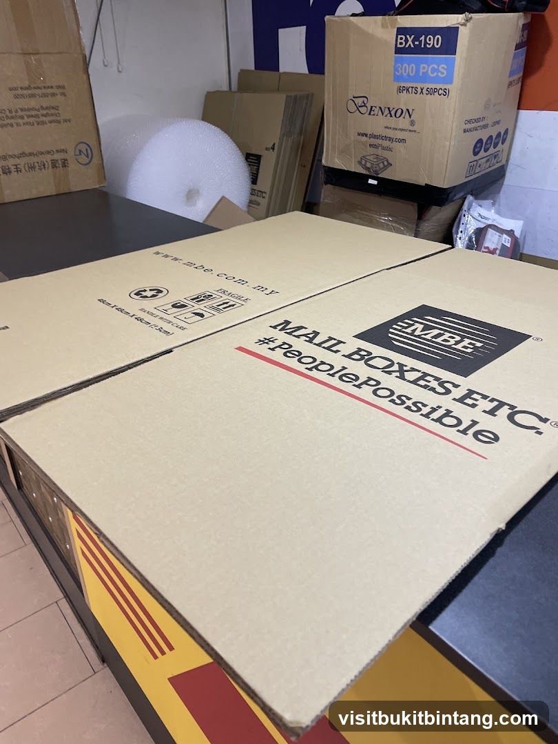 Cardboard boxes with shipping labels