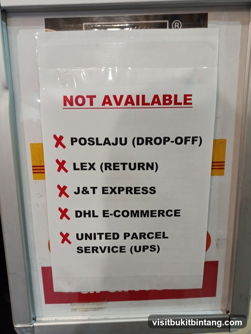 Not Available Services Sign