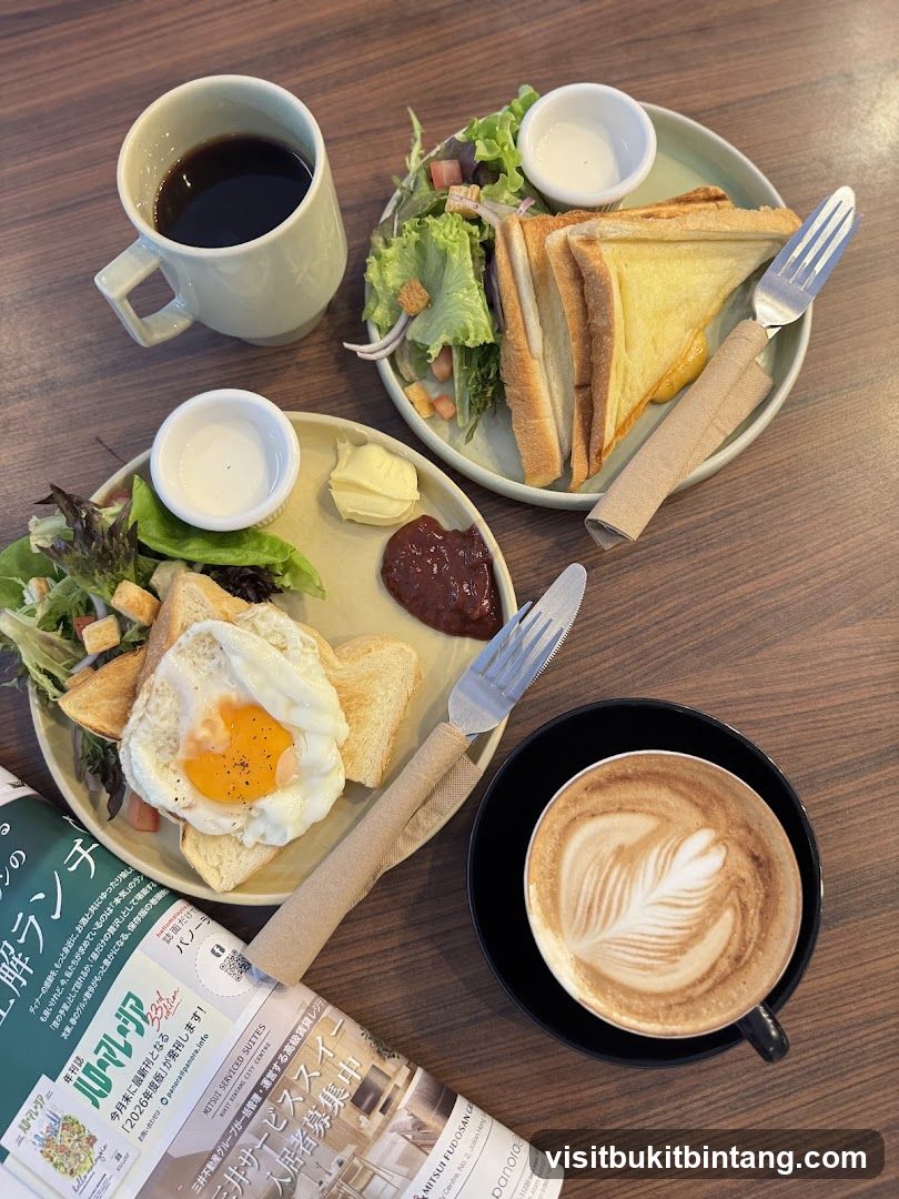 Breakfast Spread with Coffee and Newspaper