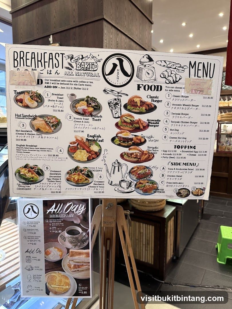 HACHI BAKERY CAFE MENU