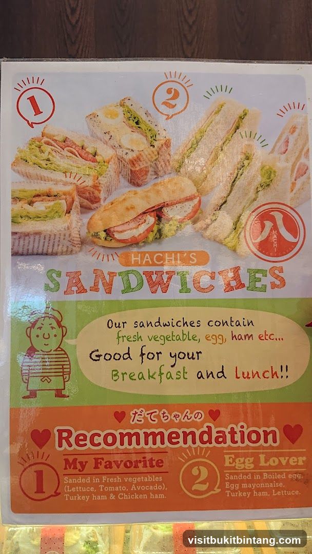 Hachi's Sandwiches Menu