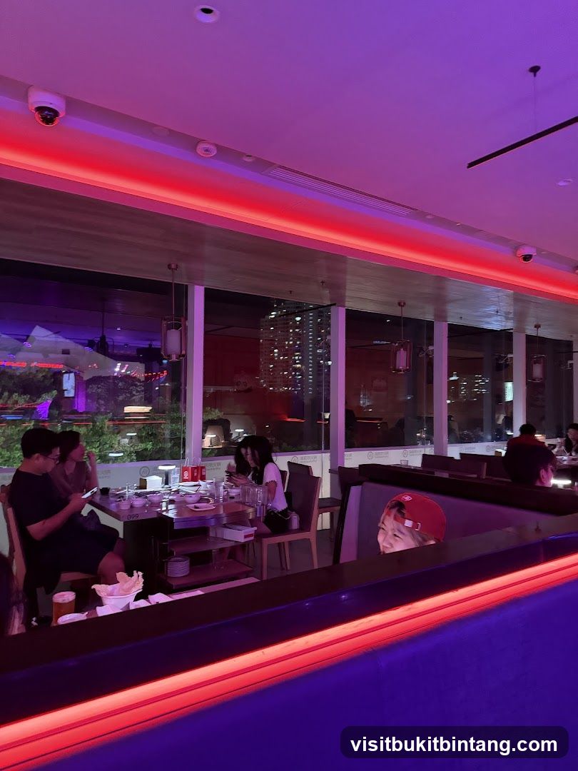 Restaurant Interior with Neon Lighting