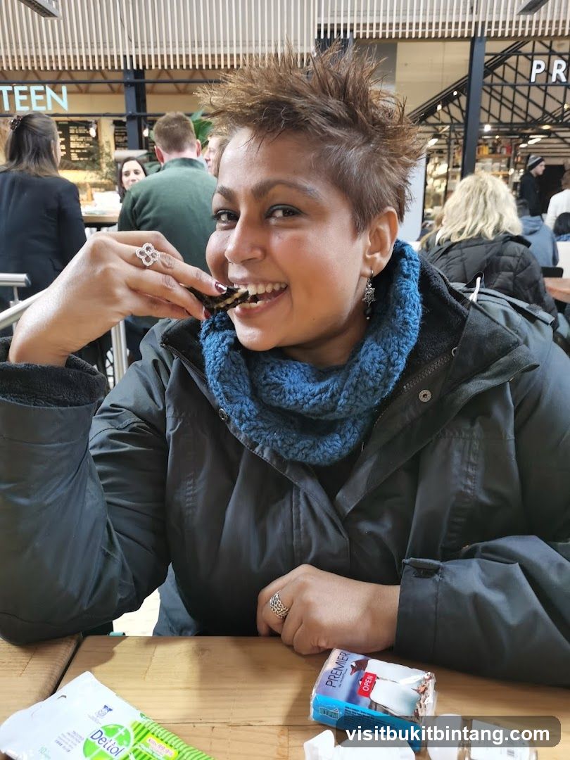 Woman eating a snack