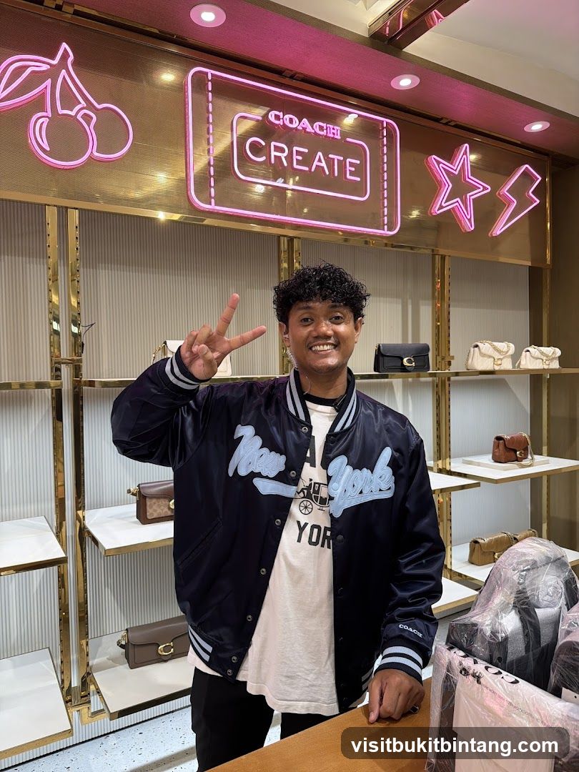Man Posing in a Coach Store