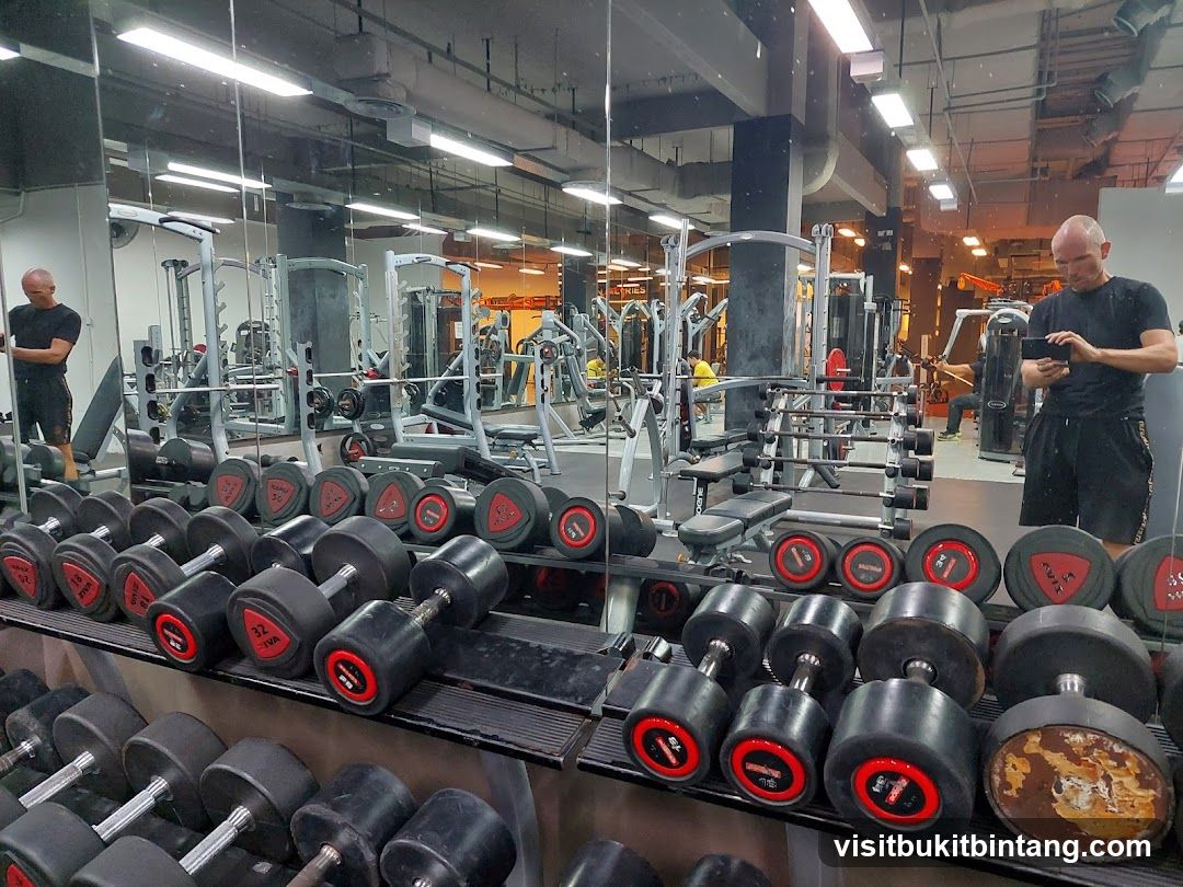 Gym Interior with Dumbbells