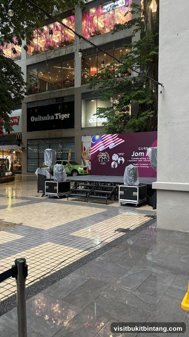 Outdoor Stage Setup with Storefronts