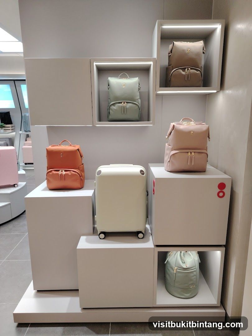 Display of luggage and bags