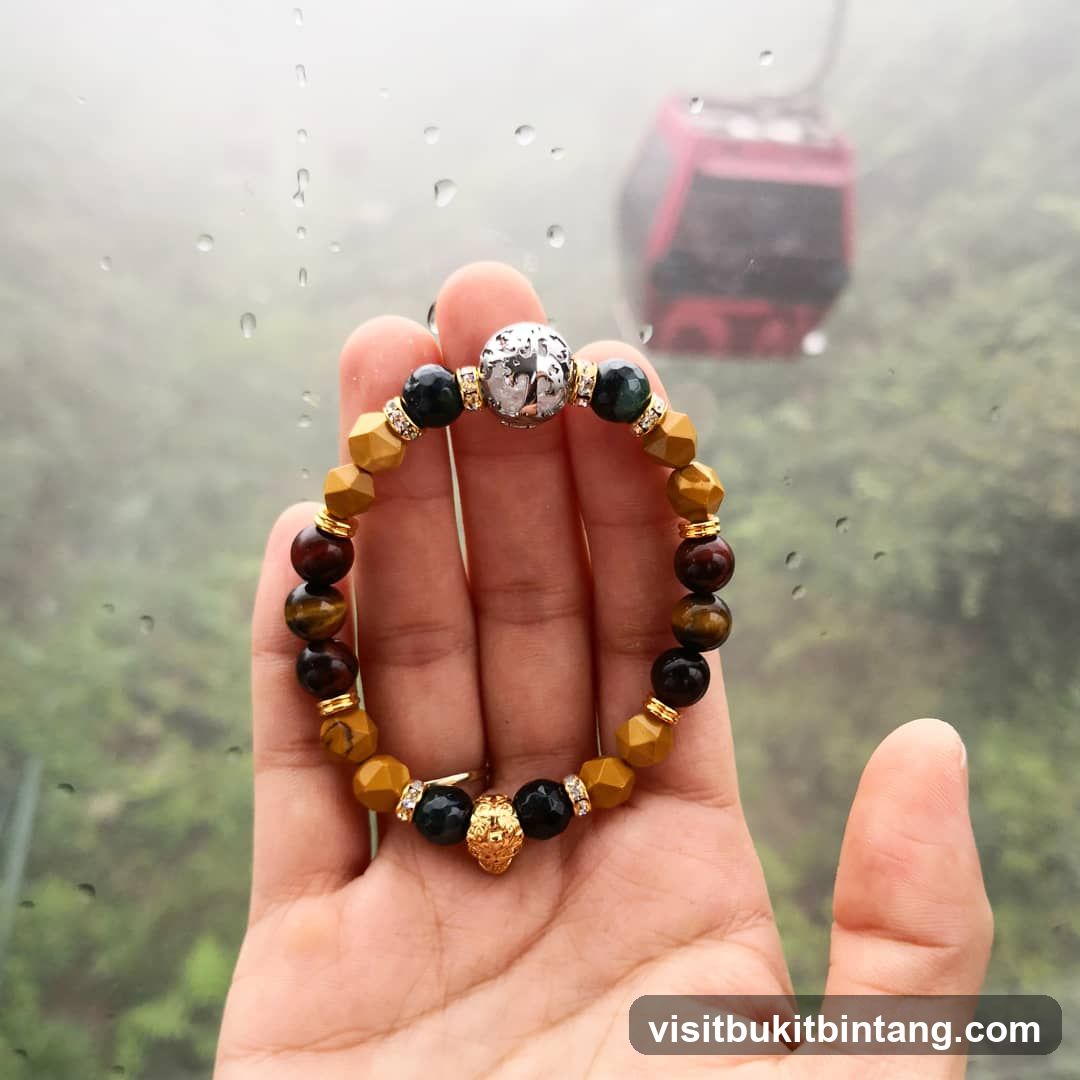 Beaded Bracelet with Lion Charm