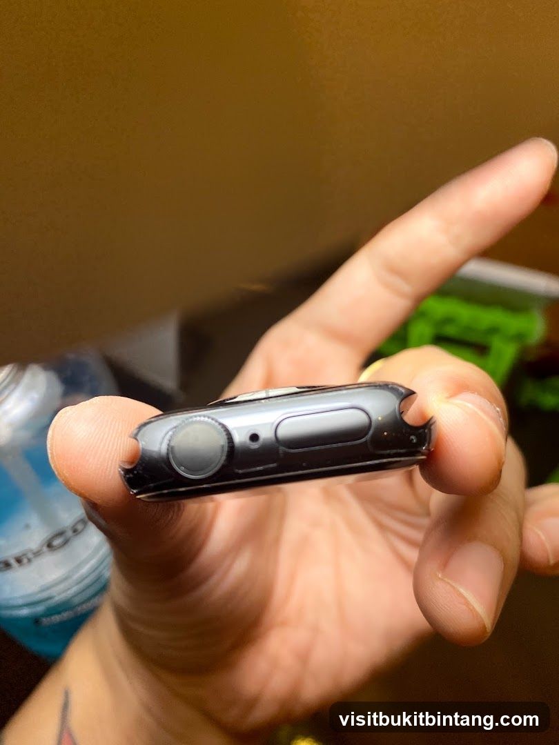 Close-up of a smartwatch side