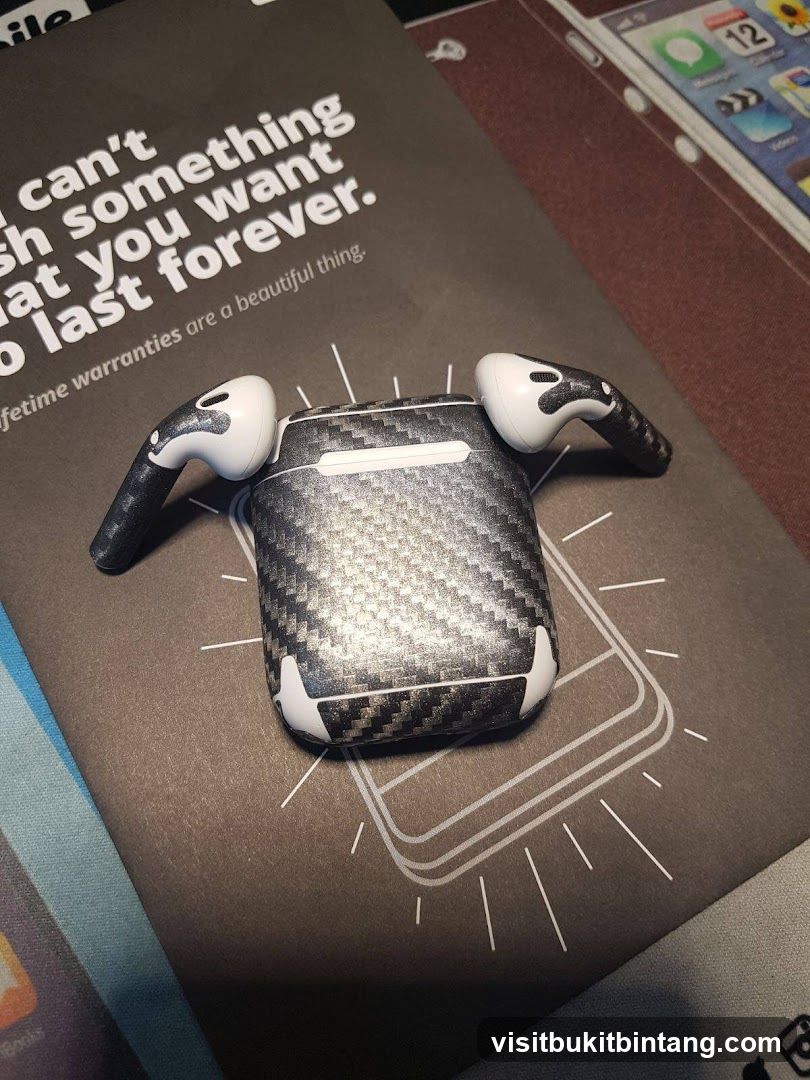 AirPods with Carbon Fiber Skin