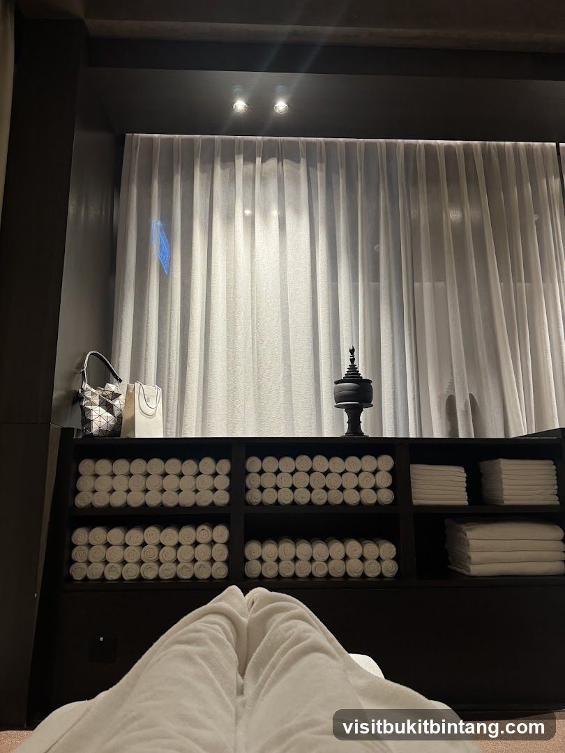 Spa Room with Rolled Towels
