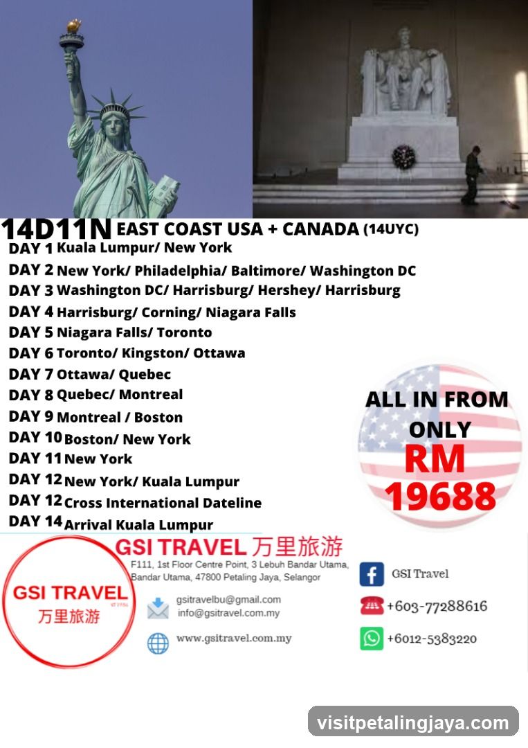 14D11N EAST COAST USA + CANADA (14UYC)