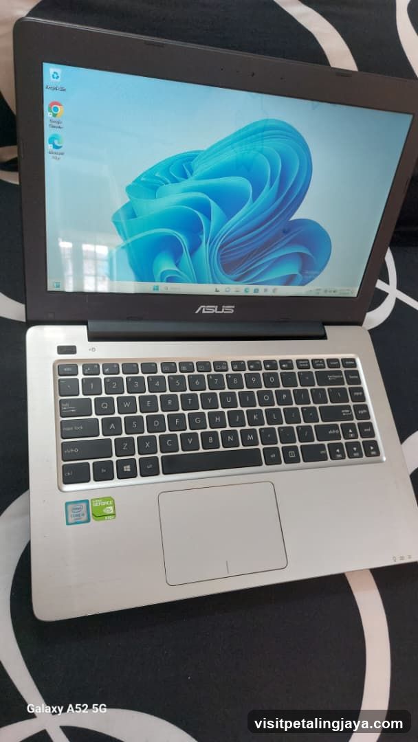 ASUS Laptop on Patterned Surface