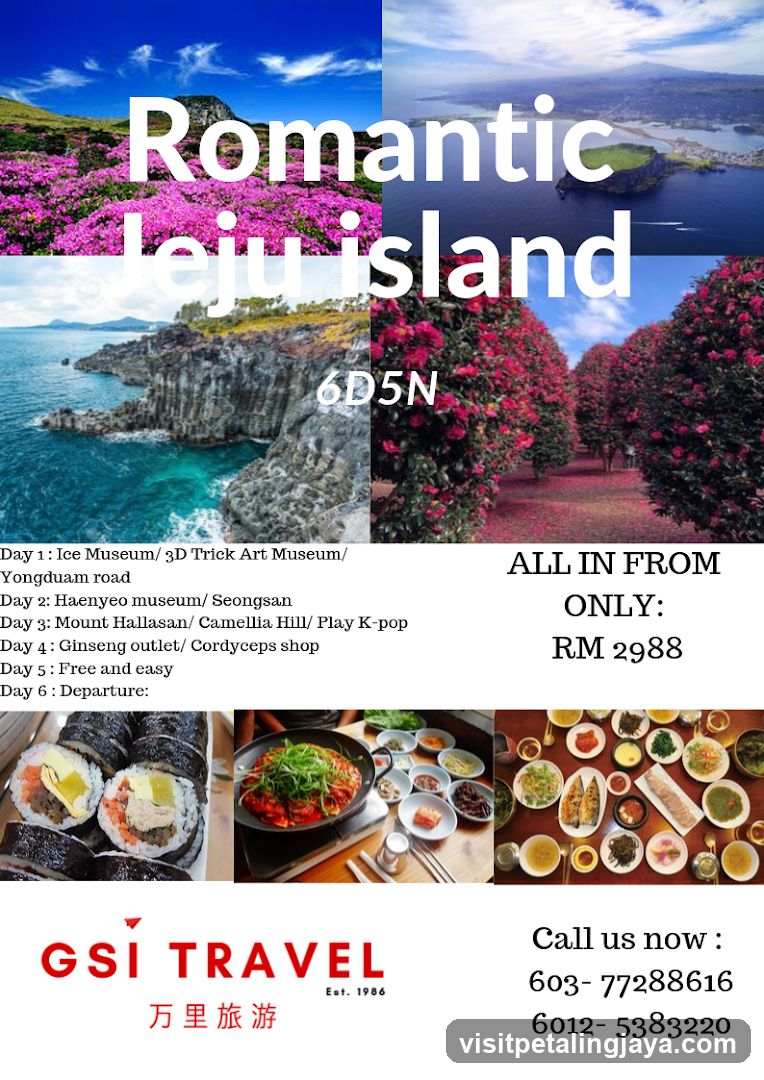 Romantic Jeju Island 6D5N Tour