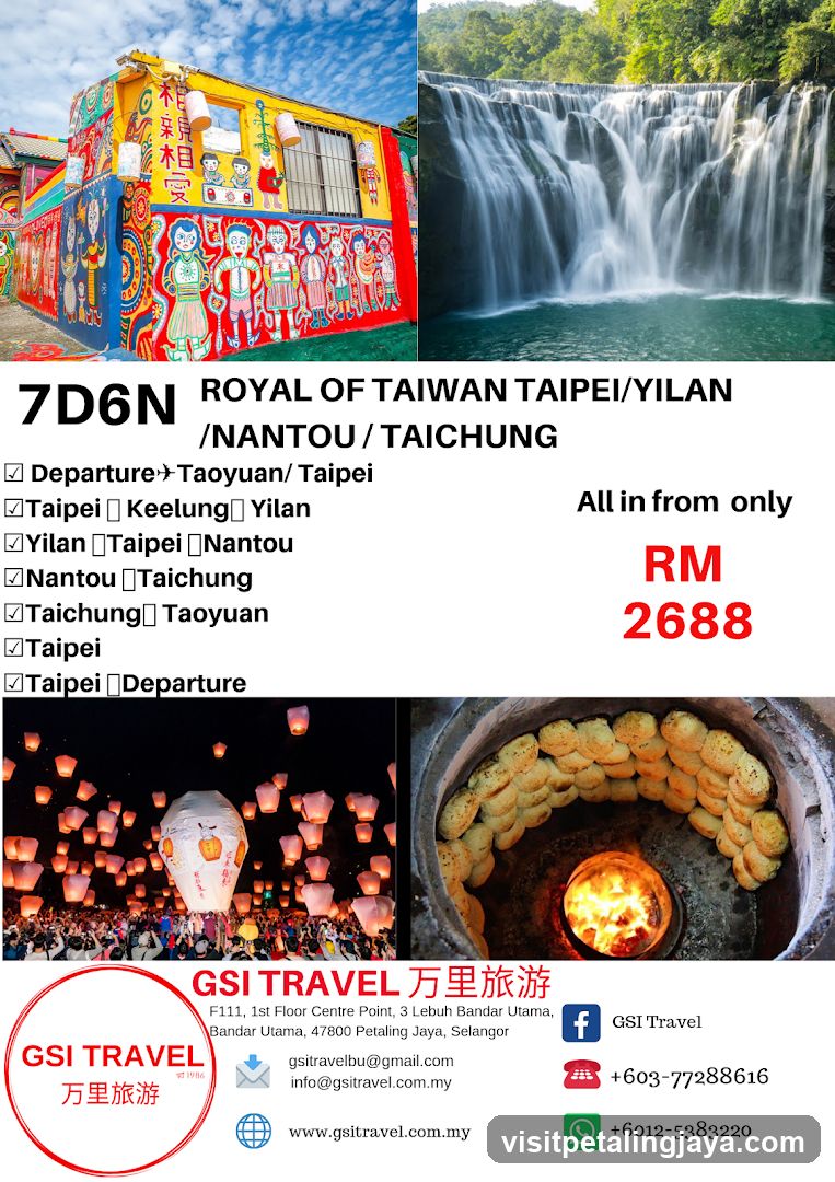 7D6N ROYAL OF TAIWAN TAIPEI/YILAN /NANTOU / TAICHUNG