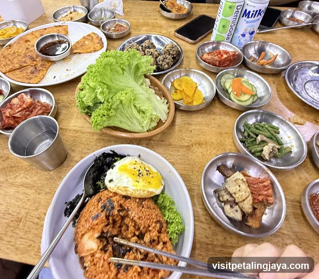 Korean-style meal spread