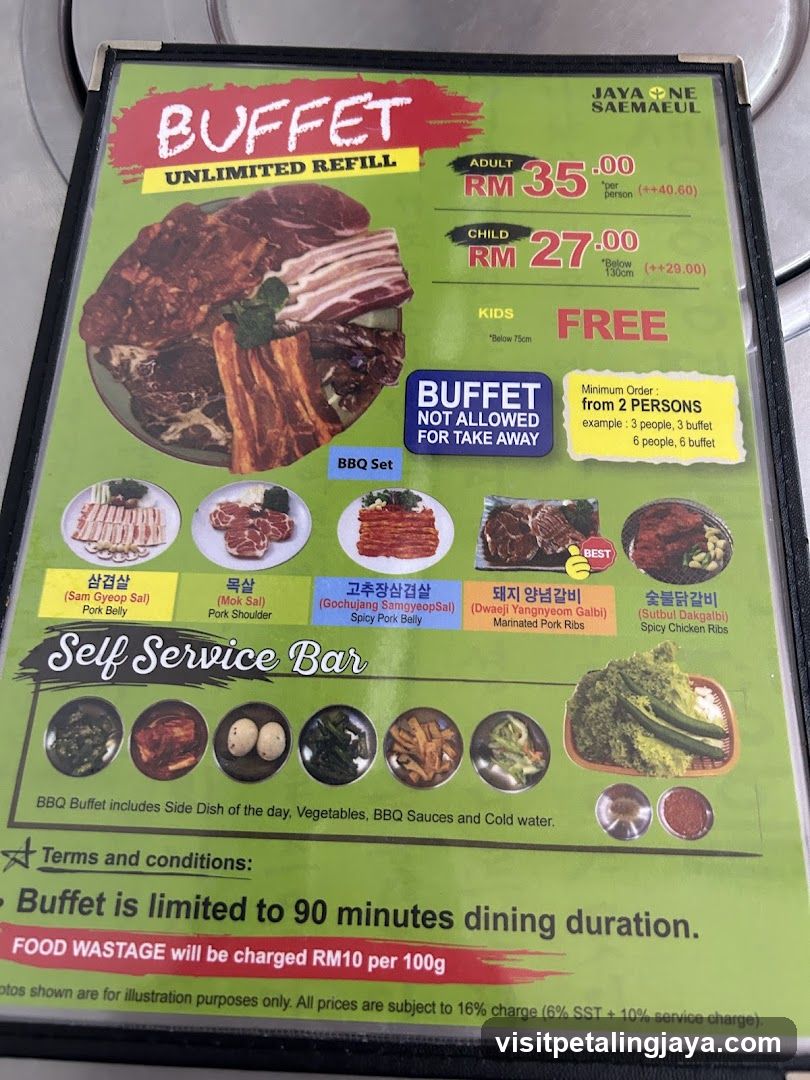 Buffet Menu Board