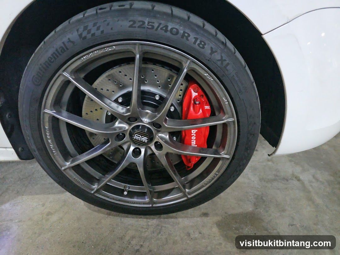 Car Wheel and Brake Caliper