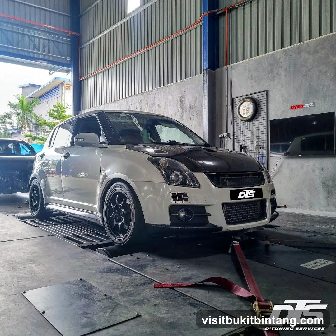 Car on a dynamometer