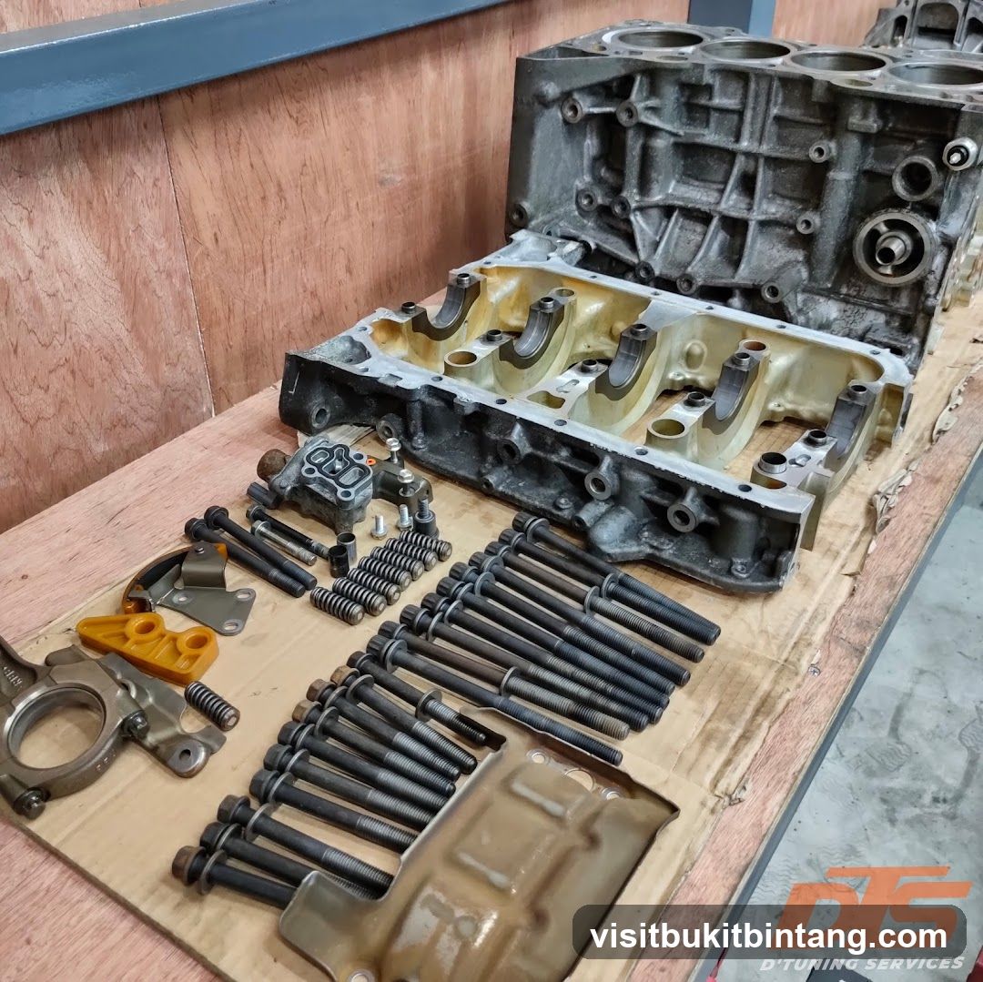 Engine Parts Laid Out