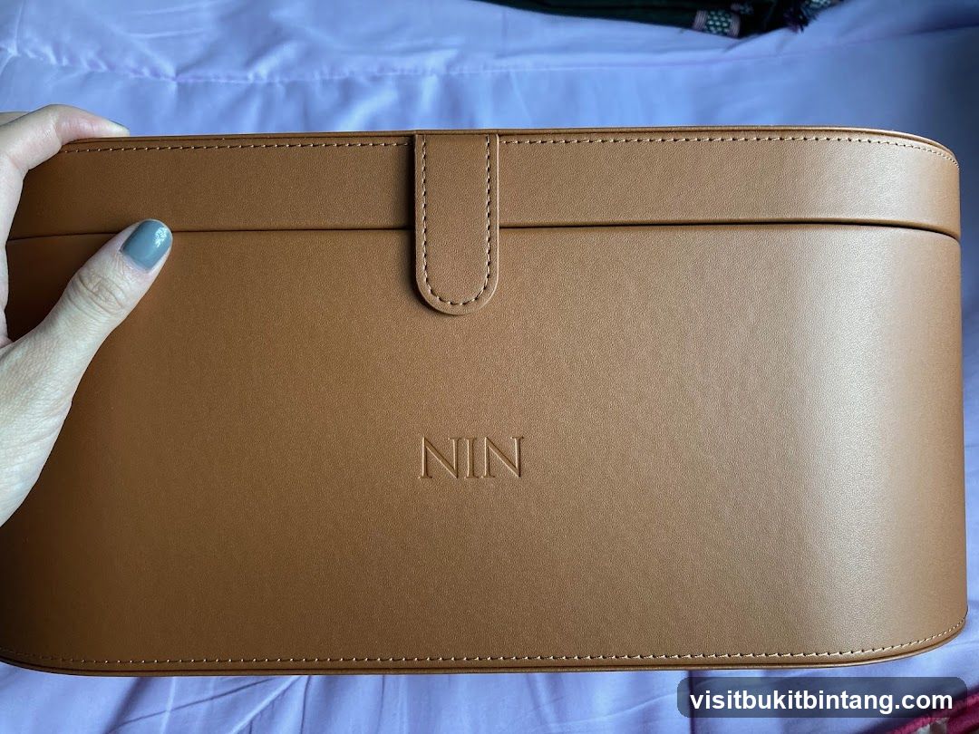Brown Leather Case with Embossed Logo