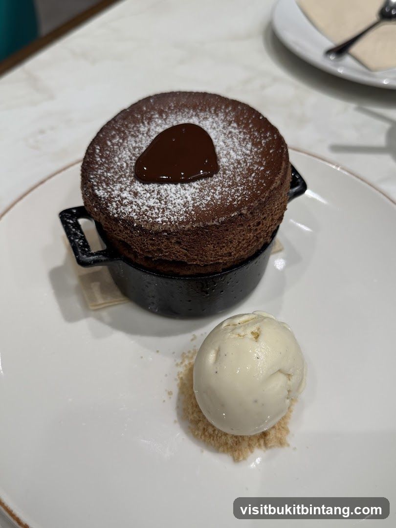 Chocolate Soufflé with Ice Cream