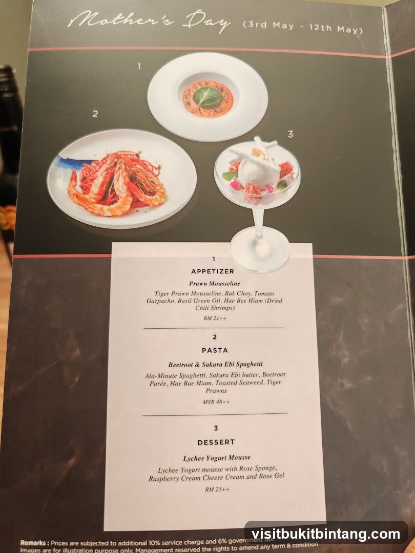 Mother's Day Menu