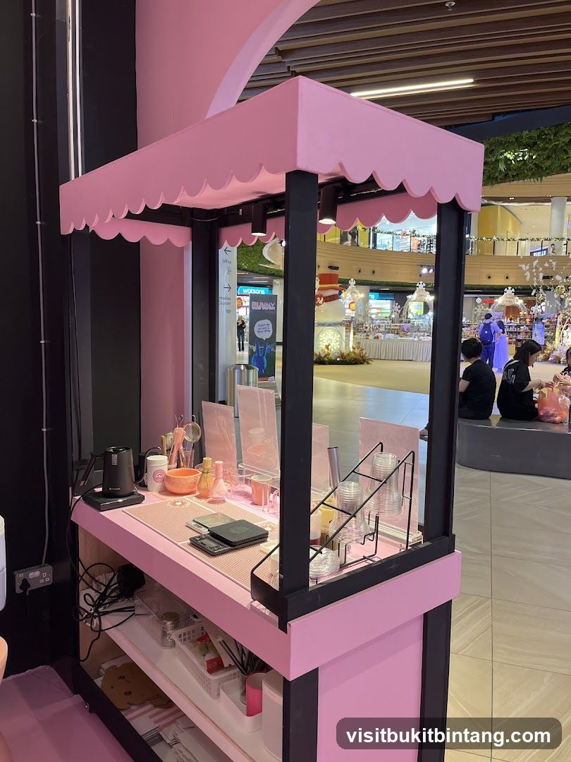 Pink Kiosk with Displayed Items