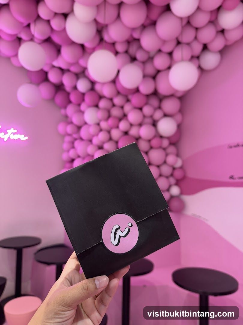 Pink Balloon Decor and Black Pouch