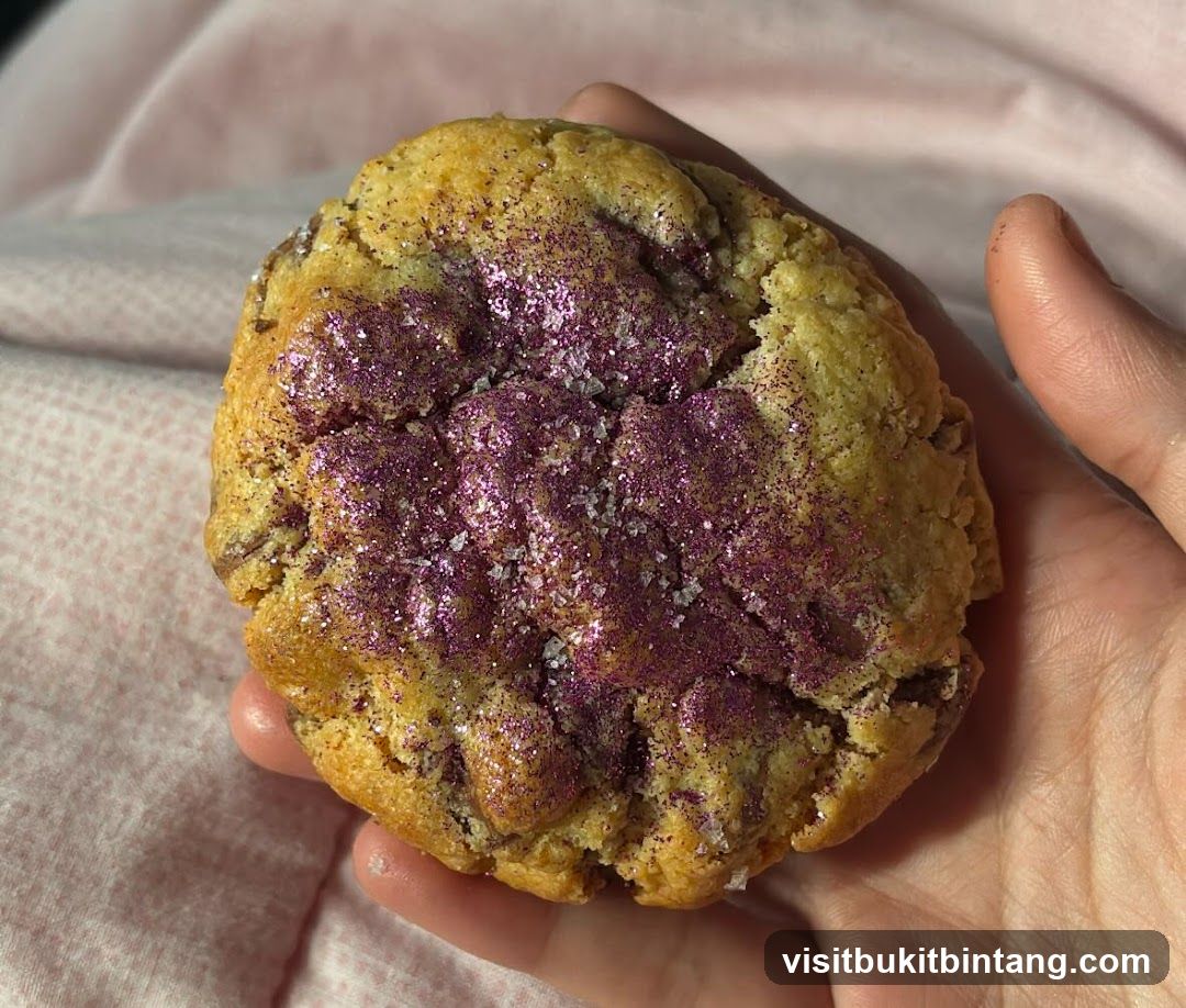 Cookie with Purple Glitter and Sugar