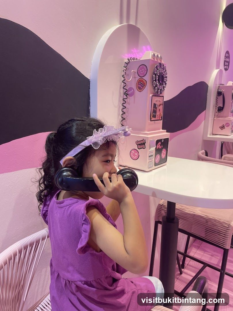 Girl on a vintage phone