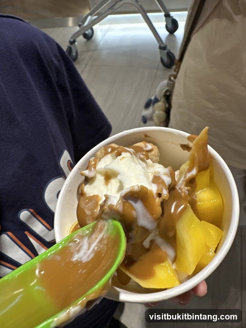 Dessert with Mango and Caramel