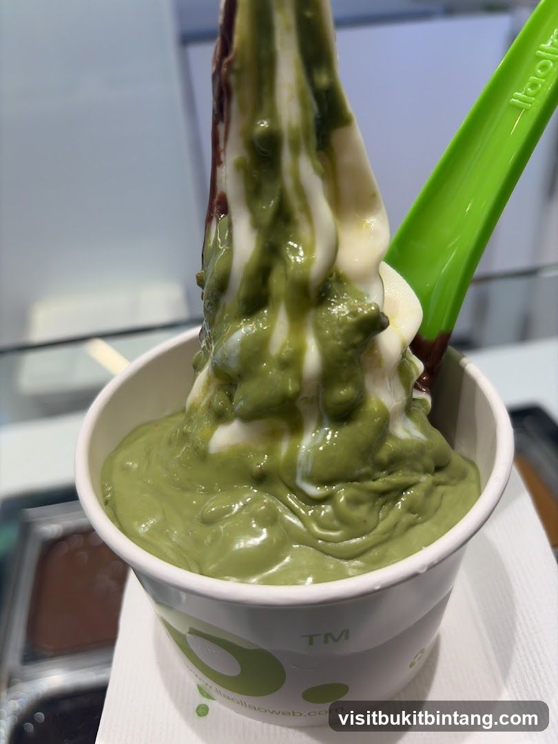 Soft Serve Ice Cream with Matcha Drizzle