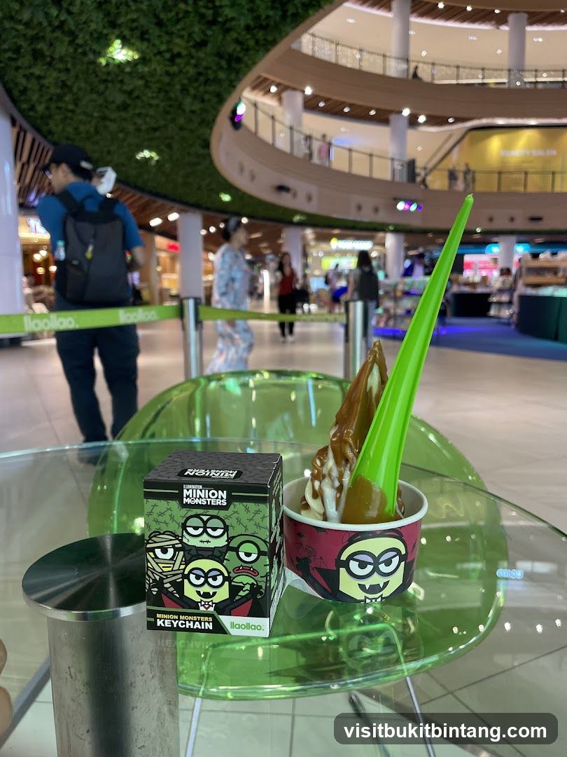 Minion-themed froyo and keychain