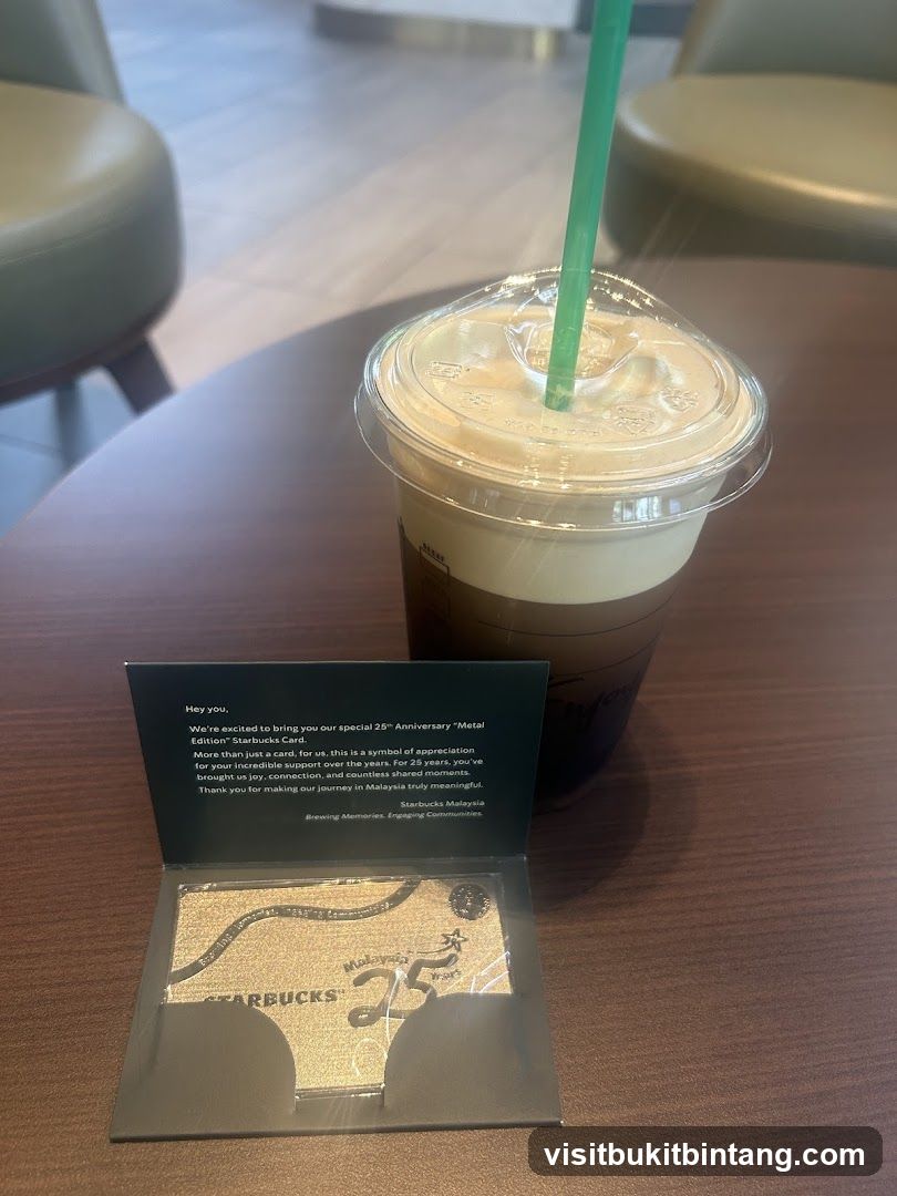 Starbucks 25th Anniversary Card and Drink