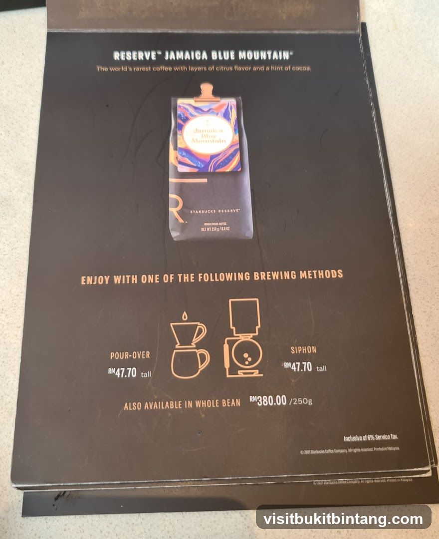 Starbucks Reserve Jamaica Blue Mountain Coffee