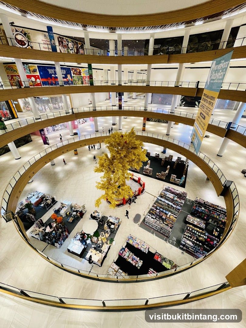 Indoor Market with Golden Tree